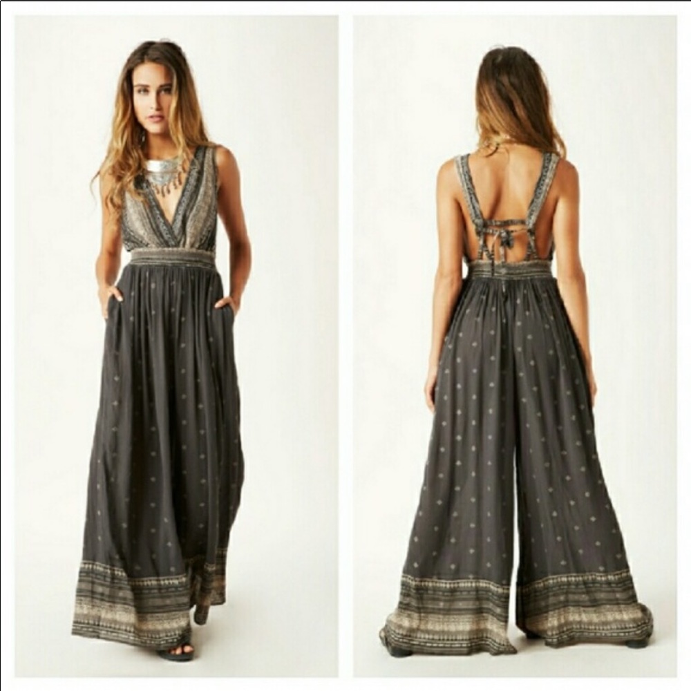 ❌SOLD❌ Free People Boho Wide Leg Jumpsuit Romper